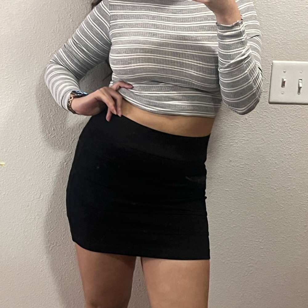 Charlotte Russe Skirts | Black Mini Skirt | Color: Black | Size: Large